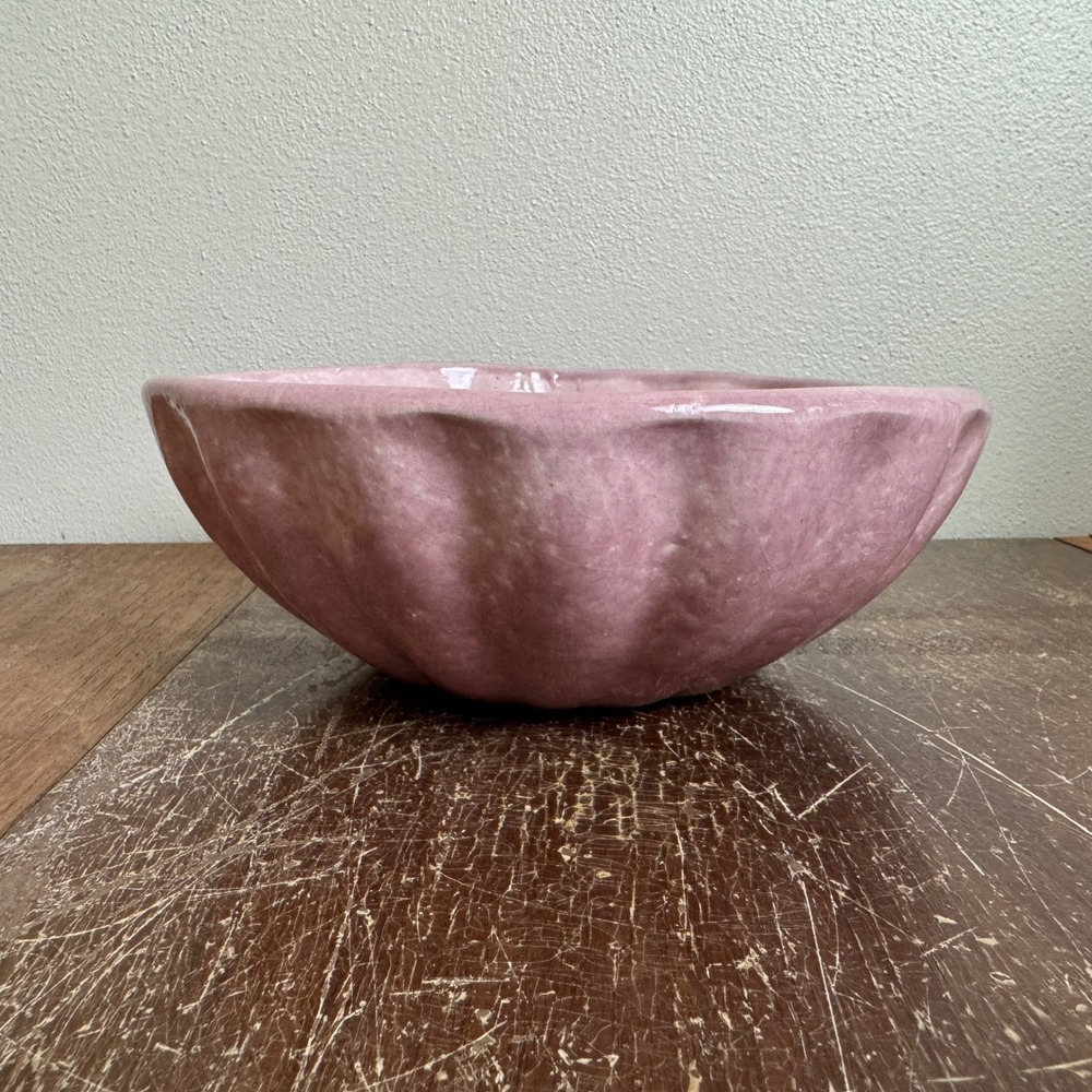 Vintage Antique? Pink Glaze ceramic bowl Shallow Planter marked‎ 7A inside